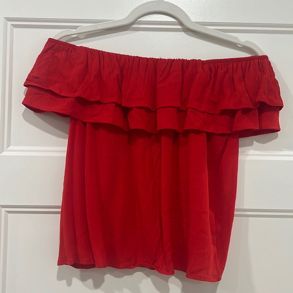 Red off the shoulder top